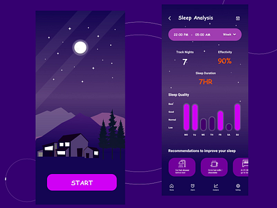 Sleep Tracker App | UI Motion Graphic animation design graphic design motion graphics ui ux