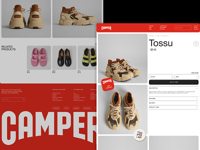 E-commerce website redesign UI for Camper art design ecommerce fashion interface landing landing page online shop product shop site store ui ux web website