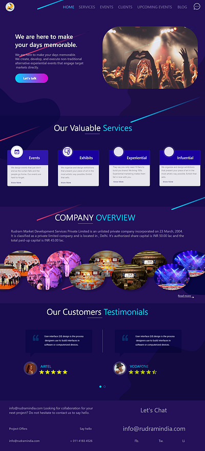 Event organizer website creative design graphic design illustration logo ui ux vector