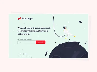 Rootlogic - Coming Soon Page branding clean coming soon design illustration interface launch launching minimal product design services ui ui design uiux user interface ux ux design visual design web website