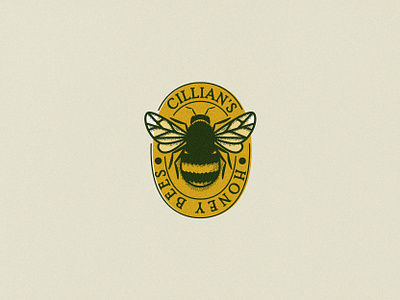 Cillian's honey bees badge bee branding emblem illustration logo mark vintage