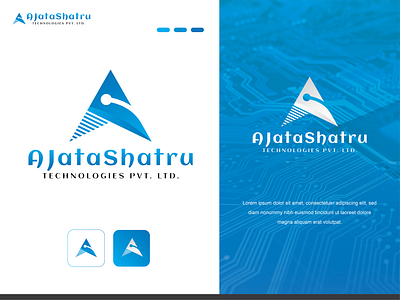 Ajatashatru Technologies Pvt. Ltd. adobe illustrator brand identity branding company company logo creative design digitallogo graphic design identity illustration logo logos logotype pvt tech tech logo technologies technology vector