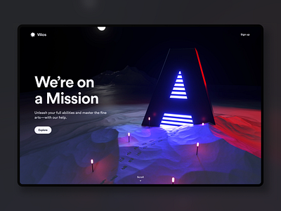 Creative Landing Page 3d 3d graphics 3d render 3dart c4d creative landing page design landing page octane tech landing page ui ui design ux design visual design web design