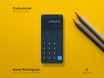 Daily UI 004 - Calculator 004 04 4 calculator calculatrice daily daily ui daily ui 004 daily ui 04 daily ui 4 daily ui challenge design math numbers sara sara rodrigues ui web