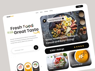 Good Food - Website Fresh Food eat food food and drink food order fresh fresh food homepage landingpage meal order restaurant salad ui ux ui design vegetable wab page web web design website