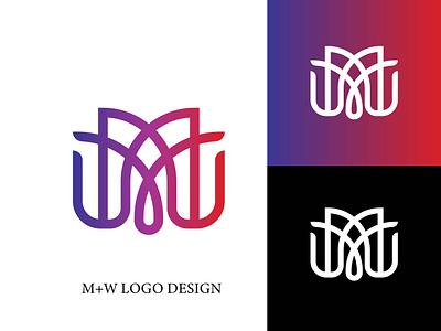 M+W Letter Logo Design branding design graphic design illustration letter logo minimal monogram mw typography vector