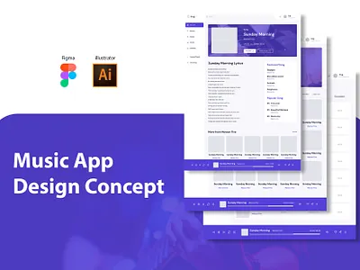 Music App Design Concept app branding design graphic design illustration logo mobeui mobile music musicapp ui ux vector