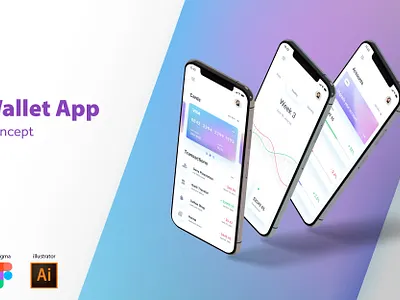 Wallet App Concept app branding design finance graphic design illustration logo mobileapp mobileui typography ui ux vector wallet