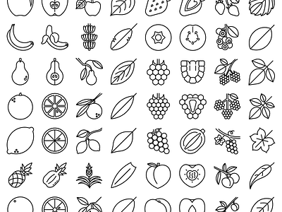 Fruit Icon Set design graphic design icon design