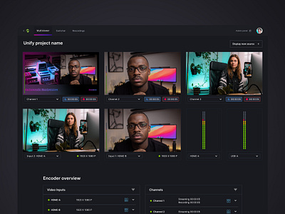 Epiphan Live – Video Multiviewer concept dark ui dashboard encoder epiphan interface multiviewer producer streaming ui design video video production