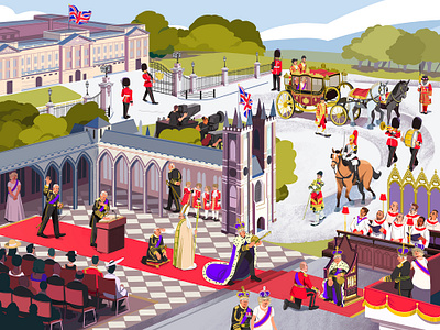 King Charles Coronation, Insider buckingham palace cartoon charles coronation crown drawing editorial illustration interactive king royal uk westminster abbey
