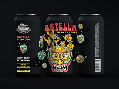 Batella Mexican Lager beer brewery craft beer illustration label lager luchador mexican lager packaging