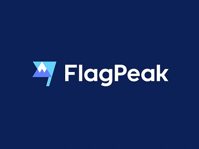 Flag Peak branding environment flag flag logo forward geometric hike hiking logo logo designer mountain nature negative space peak pennant range snow startup summit vicory