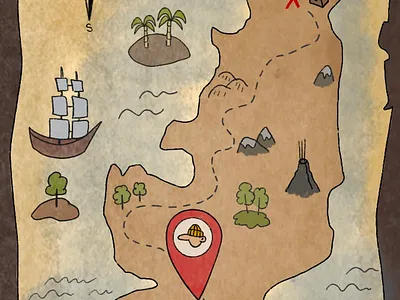 treasure map art art entertainment artist character design drawing illustration illustration art logo