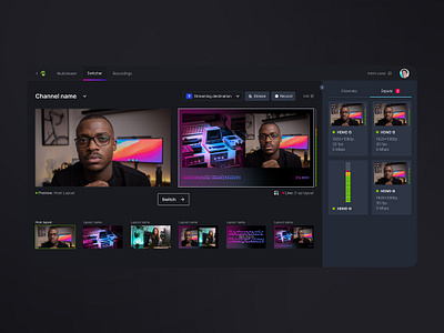 Epiphan Live – Video Switcher concept dark ui epiphan interface live production streaming switcher ui design video