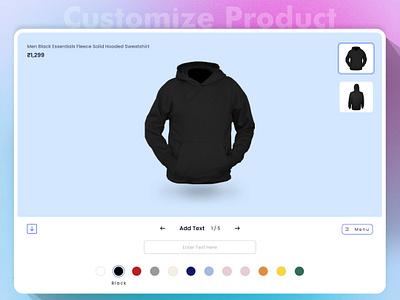 Customize Product UI 100dayuichallenge 3d branding color custometshirt customizeproduct dailyui day33 design figma graphic design illustration logo product text ui vector website