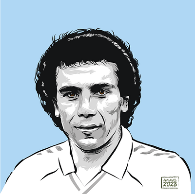 Hugo Sánchez diseño futbol game goleador hugol illustration ilustracion realmadrid retrato soccer vector