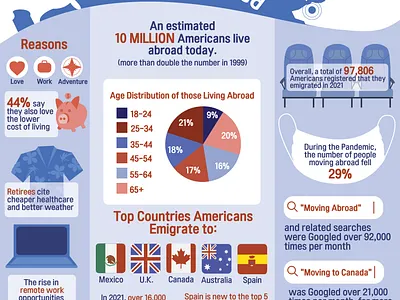 American Expatriate Infographic design graphic design illustration vector