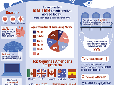 American Expatriate Infographic design graphic design illustration vector