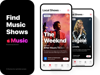 Concept | Apple Music powered by Dwntwn Inc. apple apple concept apple music concept concert ios iphone mobile mockups music musicians rd social spotify tiktok ui ux