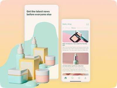 AI-enabled app that helps you select cosmetics mobile app ui ux