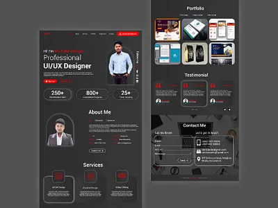 Portfolio Website Design PSD Template - UI/UX Design cv website figma graphic design landing page portfolio website prototype psd web template psd website resume website ui design uiux uiux design uiux designer uiux website design ux design uxui wireframe xd