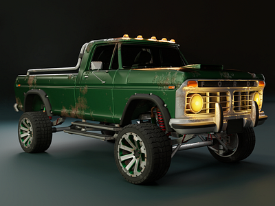 Ford F-Series 3d 3d art 3d illustration 3d modeling blender blender3d car cycles design digital 3d ford hard surface illustration photoshop realism render