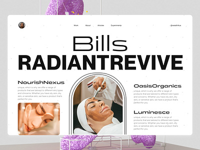 Bills Radiantrevive Hero page 3d animation design logo minimalist motion graphics ui visual design wealth4us