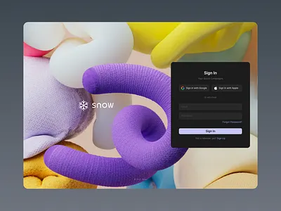 Sign In - Snow Dashboard UI Kit dashboard uikit login