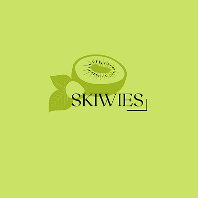 Skiwies logo design 3d branding design food logo graphic design illustration illustrator kiwis logo logotype minimalist text based themes vector