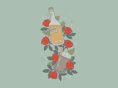 Roses, Bourbon, and Mint Juleps bourbon coctail design flowers illustration kentucky kentucky derby roses vector
