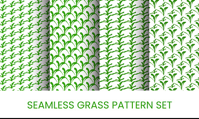 Seamless Grass Pattern set vector