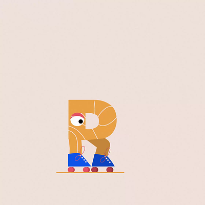Lettre R 2d 36 days of type alphabet animation character animation loop motion design motion graphics typography