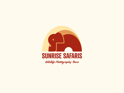 Elephant Logo branding elephant geometric logo logo retro sunrise color palette wildlife logo