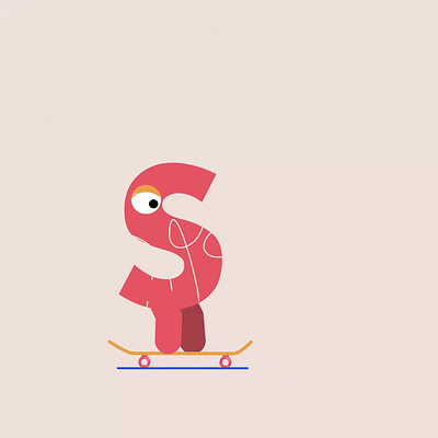 Lettre S 2d 36 days of type alphabet animation character animation loop motion design motion graphics typography