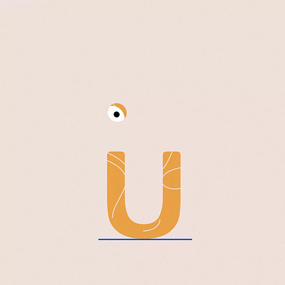 Lettre U 2d 36 days of type alphabet animation character animation loop motion design motion graphics typography