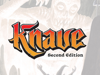 Knave : Second Edition branding design knave knave second edition lettering logo mindkillerink mki questing beast tabletop ttrpg