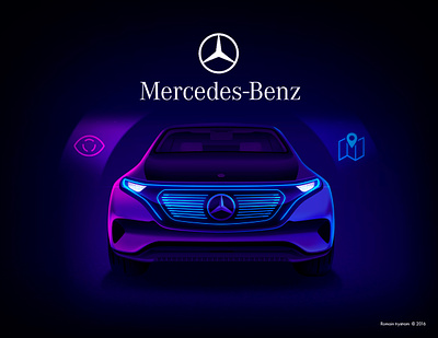 Mercedes Benz Next automotive car city cityscape design futur illustration light mercedes neon security tech