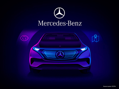 Mercedes Benz Next automotive car city cityscape design futur illustration light mercedes neon security tech