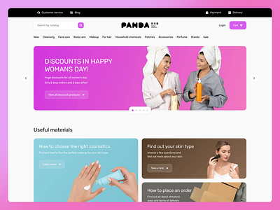 Panda — Homepage card cards clean design design systems ds gradients minimal mobile modern products shop slider soft store tender ui ux web