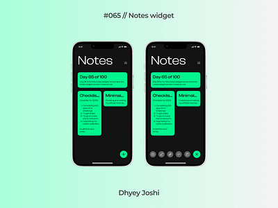 Day 065 - Notes widget 065 100daysofui branding challenges community dailyui design figma illustration logo mobile notes noteswidget ui ux website