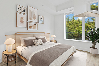 Virtual Staging 3ds max bedroom beige design interior design photoshop real estate scandi scandinavian virtual furniture
