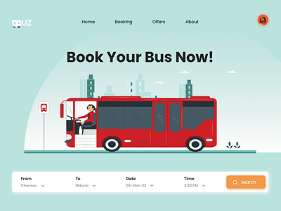 bus ticket booking site design 3d animation app branding design graphic design illustration logo motion graphics typography ui ux vector