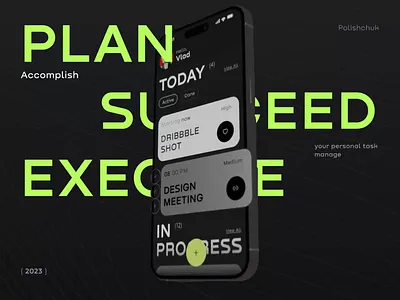 Accomplish - Task Manager 3d animation blender daily ui dark design figma graphic design mobile mobile app motion graphics task manager to do ui ux