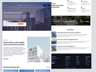 Real state home page design home design landing page real estate website realestate ui uidesign web web design