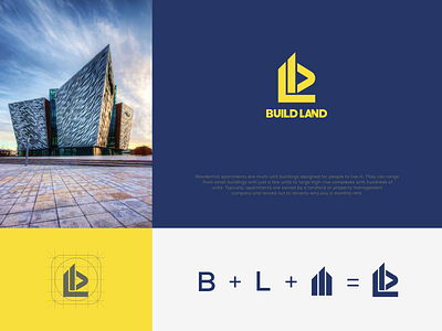 Build Land Logo bl bl logo branding buildinglogo construction creative logo design graphic design logo logoinspiration logomark logotypes realestate residential apartment typographic typography vector visualart