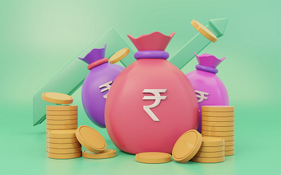 Money bag - 3D illustration 3d animation blender finance illustration ui
