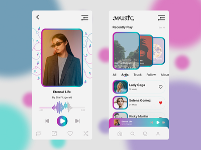 Music Player App app audio player design mobile app music music player ui