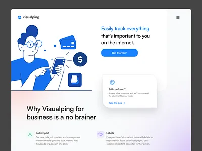 Marketing Block for a pricing page blue branding clean homepage illustration landing layout marketing ui web
