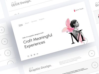 Personal Website UI/UX branding design graphic design logo pink portfolio ui user experience user interface ux web design